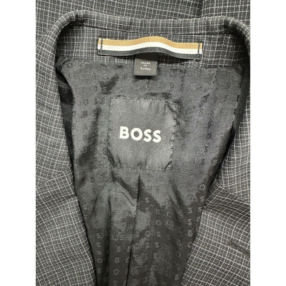 HUGO BOSS Suit H-Huge-2Pcs-222 Slim Fit Dark Grey 40R 100% Virgin Wool - Picture 2 of 12